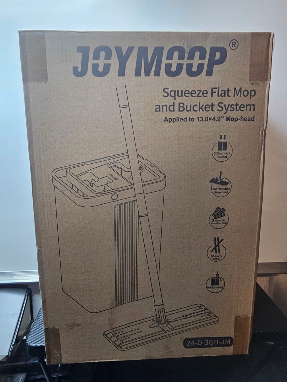 Flat Mop System Microfiber Mop and Bucket Set White Household & Commercial Floor